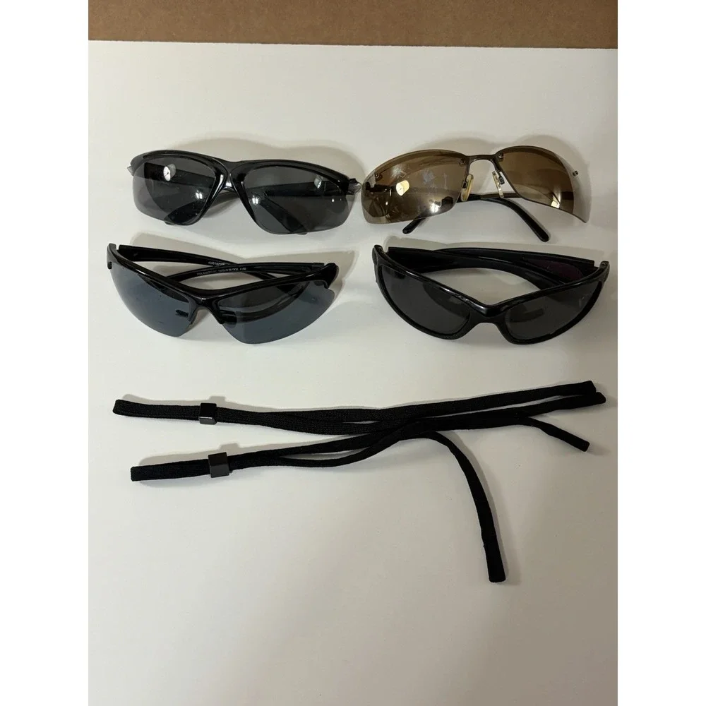 Safety Glasses, Sunglasses Lot of 4 pairs with 2 adjustable straps, Workwear